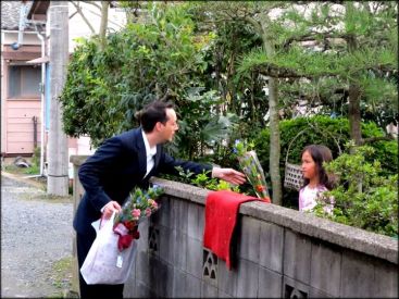 Bruce with Flowers for Lauren